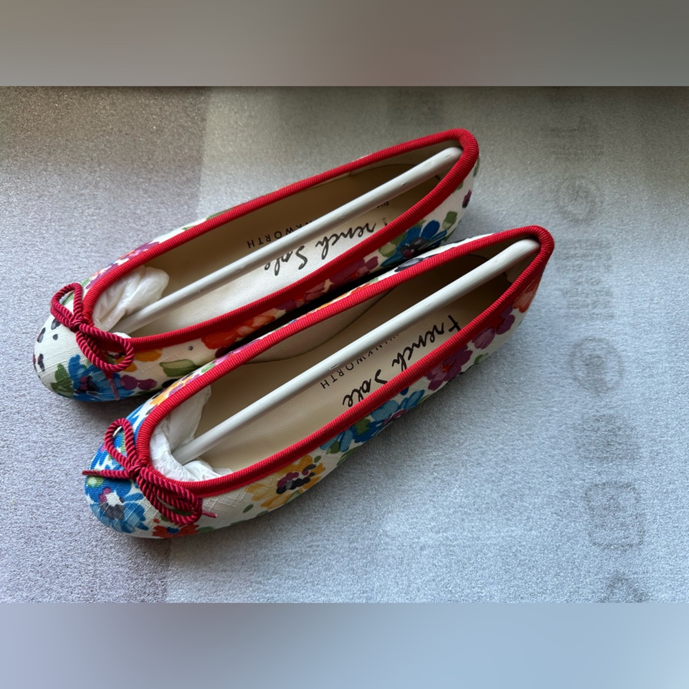 French Sole Floral Ballet Flat in Canvas * Like NEW * in US 6/36.5 Made in Spain